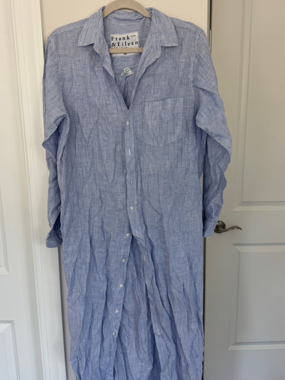 Frank & Eileen Light Blue Striped dress